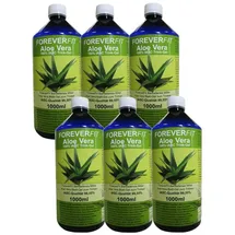 ForeverFit Aloe Vera Trinkgel 6 x 1000ml Barbadensis Miller Blattgel unverdünnt KEIN Saft KEIN Konzentrat OHNE künstliche Vitamine. Acemannan bis 1200mg/Liter. 30242