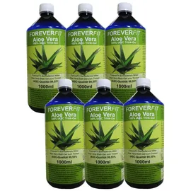 ForeverFit Aloe Vera Trinkgel 6 x 1000ml Barbadensis Miller Blattgel unverdünnt KEIN Saft KEIN Konzentrat OHNE künstliche Vitamine. Acemannan bis 1200mg/Liter. 30242
