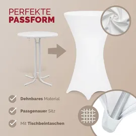 DEUBA Stehtischhusse Weiß Ø 70-75 cm 5er Set