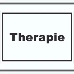Therapie Aufkleber mit Text Raum Behandlung waagerecht A4 (210x297mm)