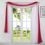 HeichkelL Voile Transparent Querbehang Freihandbogen Gardine Farbverlauf Vorhang Dekoschals Bindegardine für Wohnzimmer Party Bühnendeko BxL 140x400cm, Rot