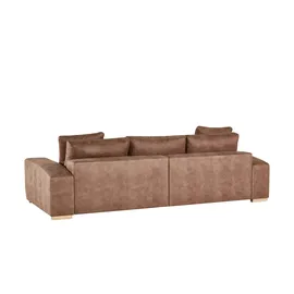 bobb Big Sofa Lederoptik - elektr. Sitztiefenverstellung Caro ¦ braun ¦ Maße (cm): B: 302 H: 68 T: 136.0