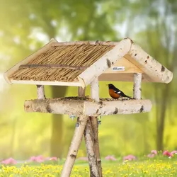 VOSS.garden Vogelhaus Larna, mit Reetdach und Ständer