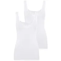 SCHIESSER Damen Trägertop Cotton Essentials 4er Pack, Farbe:Weiß (100);Größe:48 (4XL) - 48