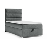 Best for Home Boxspringbett mit Bettkasten Trinity K4-Single Bonellfederkern inkl. Topper Graphit 100x200)