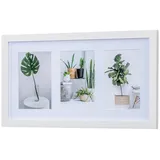 levandeo Bilderrahmen Collage 3 Fotos 10x15cm Ahorn Weiß MDF Holz Passepartout Glasscheibe Fotorahmen Fotogalerie