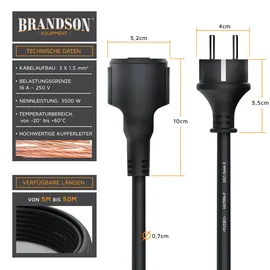 Brandson Outdoor-Verlängerungskabel IP44 mit Schuko 30 m