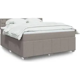 vidaXL Boxspringbett mit Matratze Taupe 180x200 cm Stoff