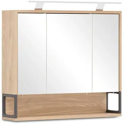 Tchibo - Spiegelschrank »Dumone« SPS 700D - 70x16x68cm - silber - Glas / Holz / Stahl