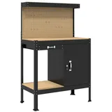 vidaXL Werkbank Werkbank Schwarz 90 x 49 x 141 cm Sperrholz und Metall