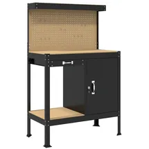 vidaXL Werkbank Werkbank Schwarz 90 x 49 x 141 cm Sperrholz und Metall