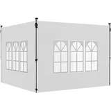 2er-set Seitenteile Für Pavillon 3x3/3x4 M, Seitenwand Mit Fenster, Wasserdicht Weiß