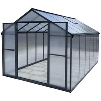 Aluminium Gewächshaus für den Garten 8,23m2 inklusive 238 x 361cm Fundament Doppeltür vielseitig nutzbar als Treibhaus,Frühbeet Aufzucht,Tomatenhaus und Pflanzenhaus