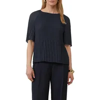 s.Oliver Plissierte Chiffonbluse Blau 36