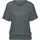 VIVANCE Kurzarmshirt "mit breitem Bund", Damen, Gr. 36/38, grün (graugrün, schwarz), Feinstrick, Obermaterial: 55% Polyester (REPREVE), 43% Viskose, 2% Elasthan, meliert, bequem normal, Rundhals, Shirts, aus luftigem Viskose-Feinstrick