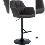 CLP Barhocker Natoma Stoff I 360° Drehbar, Metallgestell Höhenverstellbar Mit Fußstütze I Thekenhocker Für Bar Mit Gepolsterte Sitzfläche