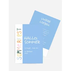 Einladung zum Sommerfest selbst gestalten mit Spruch und Fotos im Onlinedesigner bei Meine-Kartenmanufaktur.de