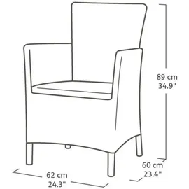 ALLIBERT Iowa Gartensessel 110 x 110 x 110 cm braun/taupe