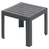 Grosfillex Garten-Beistelltisch Miami (L x B x H: 40 x 40 x 35 cm, Polypropylen, Stapelbar, Quadratisch, Anthrazit)