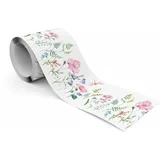 Muralo - Selbstklebende Bordüre - Tapetenbordüre Wandbördure - Dekorative Wandtatto für Wände, Möbel, Decken, Tapeten, Wandverkleidungen, Türen - Aquarellblumen - Br.10cm x Hö.300cm