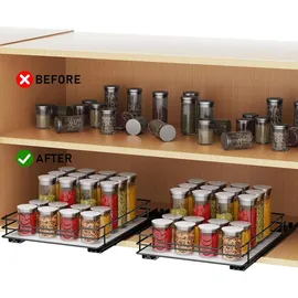 mayzolop Gewürzregal Ausziehbar 26,4 x 22,2 x 5,6 cm
