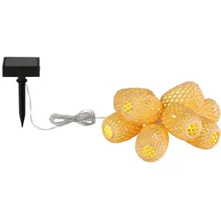 Lichterkette Solarlampe Außenleuchte 8x LED Lampion natur Gartendeko L 650 cm