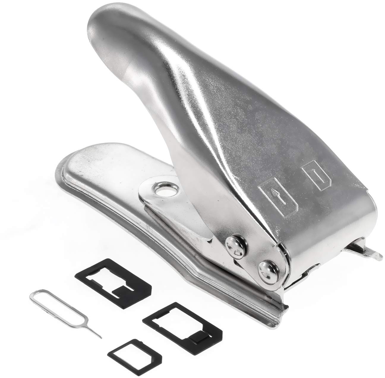 subtel Simkarten Stanzer - SIM Karten auf Micro SIM/Nano SIM inkl. Adapter und Pin (z.B. für iPhone 4 4s 5 5s 6 6s, Samsung Galaxy, HTC, Nokia etc.) Locher Cutter Stanze Schneider