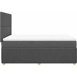 vidaXL Boxspringbett mit Matratze Dunkelgrau 140x200 cm Stoff