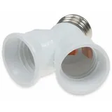 ChiliTec E27-Fassung "Duo" 21078, Adapter auf 2x E27-Schraubfassungen, weiß