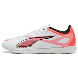 Puma Ultra 5 Play It Unisex Fussballschuh, PUMA White-PUMA Black-Glowing RED, - White / Black - EU