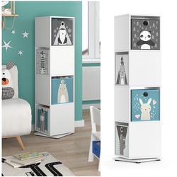 Vicco Drehregal Ordnerregal Standregal Weiß Bücherregal Büro Kinder-Faltboxen
