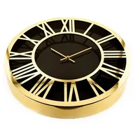 Almina Wanduhr mit Römischen Ziffern 40 cm Schwarz/Gold elegenate