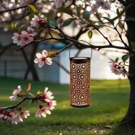 Marrakesch Orient & Mediterran Interior 2er Set Orientalische Solarlaterne Solar Laterne Windlich Noum Schwarz