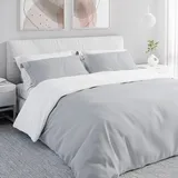 Wolkenfeld Bettwäsche 155x200 2teilig & Übergrößen I inkl. Kissenbezüge 80x80 I 2-farbig