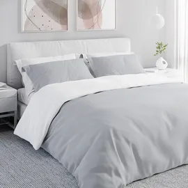 Wolkenfeld Bettwäsche 155x200 2teilig & Übergrößen I inkl. Kissenbezüge 80x80 I 2-farbig