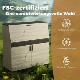 Homcom Sekretär-Schreibtisch mit Regalen und Schrankfach 100 cm Naturholz | Gr.: onesize