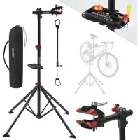 Arebos Fahrrad-Montageständer rot, 112-188cm höhenverstellbar, 360° drehbar, bis 30kg