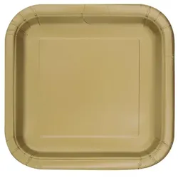 14 eckige Teller gold