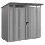Hörmann Metall-Gerätehaus Berry Classic mit Pultdach Typ 1, 248 x 153 cm,graualuminium,3,8 m2