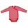 cosilana Langarm Baby-Wickelbody aus Bio Wolle und 30% Seide Geringelt Rot 50/56