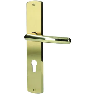 Alpertec PZ-Langschildgarnitur Isabella Messing gold abgerundet