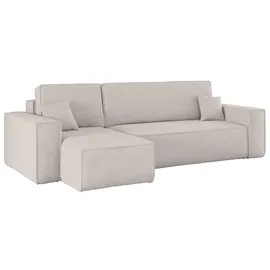 kaiser möbel Ecksofa mit schlaffunktion und bettkasten, Sofa, L-form, Couch, L-form BEST Poso Dicker Cord, Beige Links