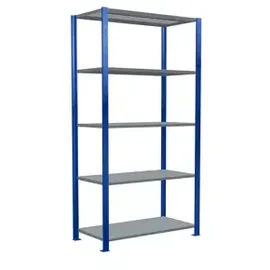 Schulte Lagertechnik Grundregal Stahl 200 x 100 x 50 cm blau
