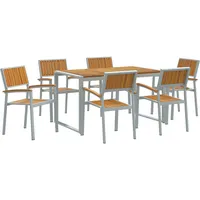 VidaXL Gartentisch 140 x 80 x 75 cm Grau/Braun