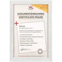 walther design Bilderrahmen weiss 21 x 29,7 cm (DIN A4) mit Kunstglas und Passepartout Fiorito Holzrahmen EFX130W