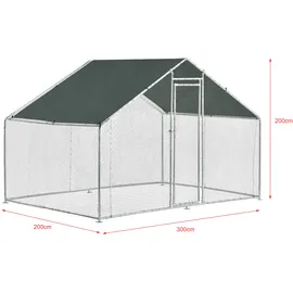 pro.tec Freilaufgehege Wels mit Sonnendach 3x2x2 m