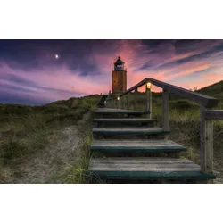 Fototapete PAPERMOON "Photo-Art THOMAS SIEGEL, WEG ZUM LEUCHTTURM", bunt, B:4,50m L:2,80m, Vlies, Tapeten