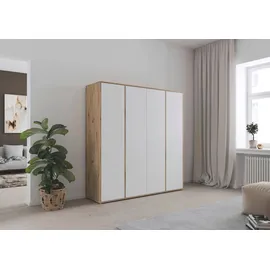 Rauch Drehtürenschrank Nabila 187 x 194 x 53 cm Weiß/Eiche Artisan