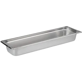 APS GN 2/4 Behälter, rostfreier Gastronormbehälter Edelstahl, Abmessungen 530 x 162 mm/Höhe 65 mm/Volumen 3,6 Liter, Edelstahlfarben