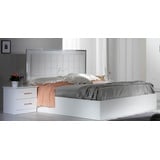 JVmoebel Schlafzimmer-Set Set Bett 2x Nachttisch 3 tlg. Schlafzimmer Design Modern Luxus Betten weiß